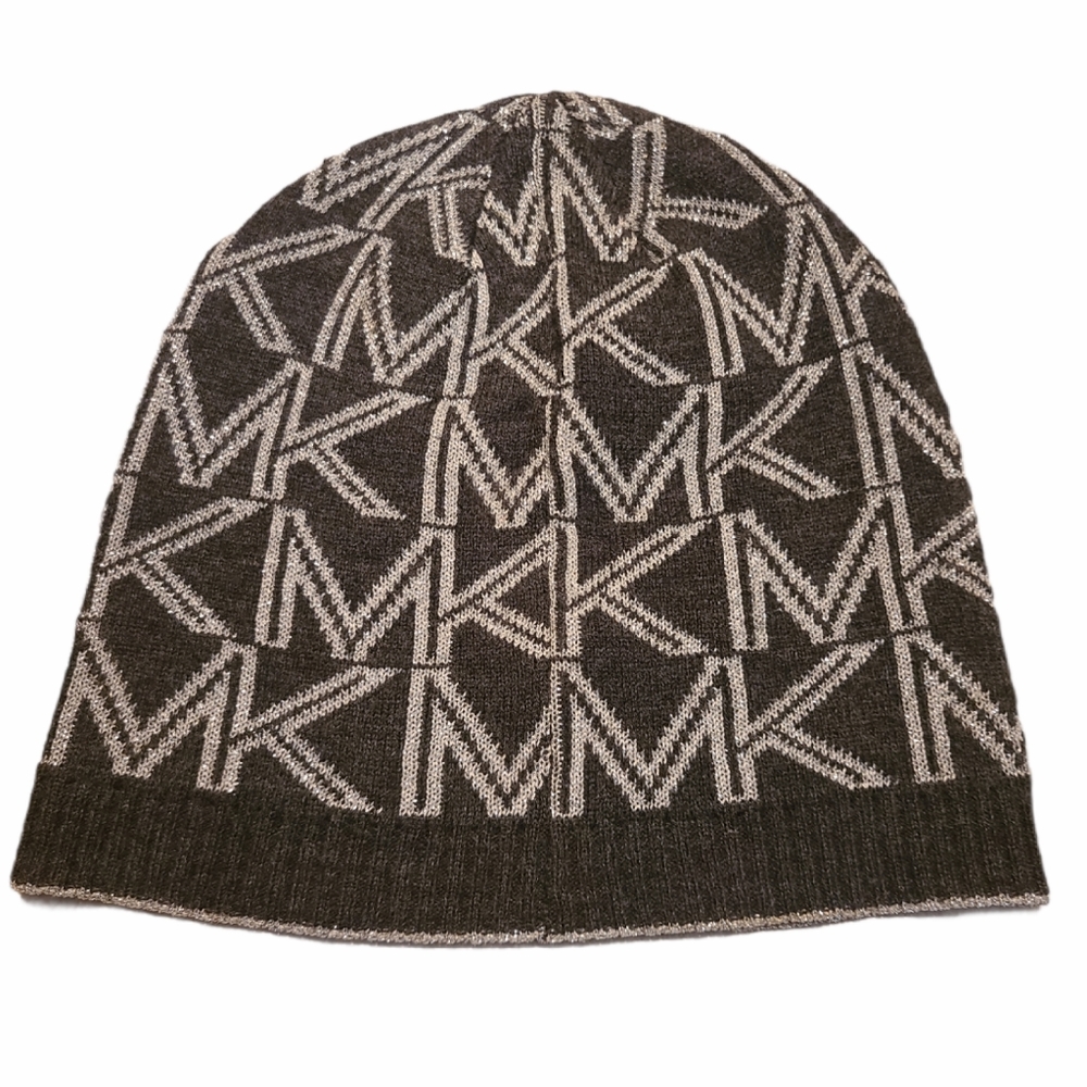 Michael Kors Metallic & Brown knitted logo beanie - Picture 3 of 9